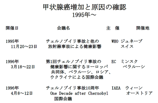 写真・図版 : 表２　９５年以降の国際会議