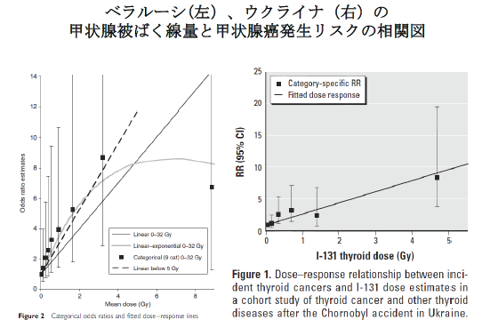 写真・図版 : ベラルーシはZablotska LB, et al. Br J Cancer 2011;104:181
ウクライナはBrenner AV, et al. Environ Health Perspect 2011;119:933.
