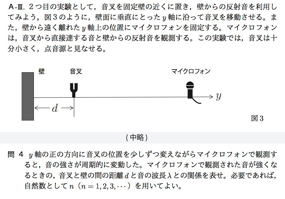 写真・図版 : ミスが見つかった大阪大学の物理の問題の一部