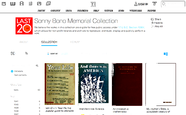 写真・図版 : インターネット・アーカイブのウェブサイト『ソニー・ボノ・メモリアル・コレクション』
