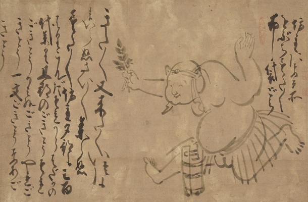 写真・図版 : 白隠慧鶴「すたすた坊主図」
縦30.6センチ、横46.9センチ、18世紀後半
