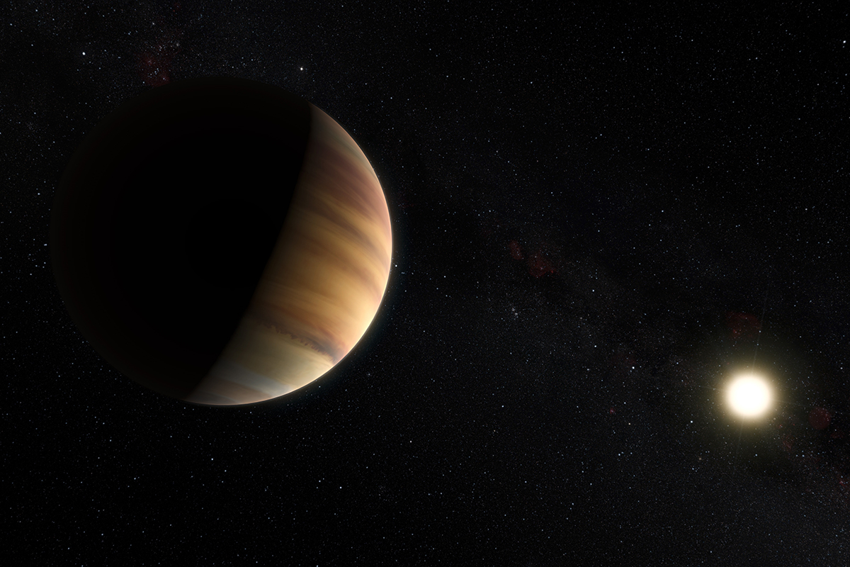 写真・図版 : 初めて発見された系外惑星「51Peg b」の想像図（ESO/M. Kornmesser/Nick Risinger）
