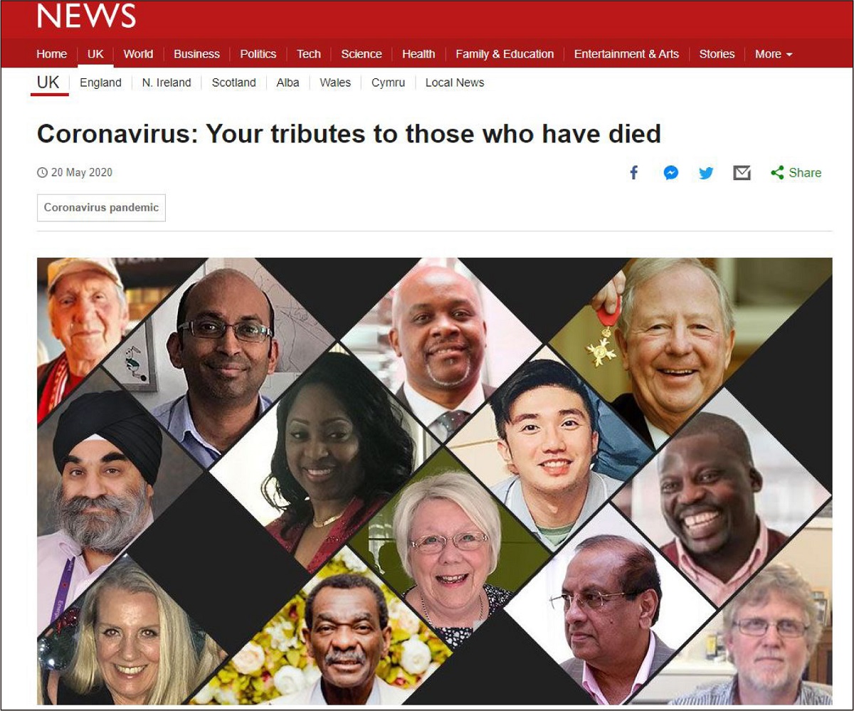 写真・図版 : 英BBCの犠牲者追悼サイト