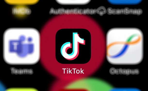 写真・図版 : スマートフォンに表示されたTikTok（ティックトック）のアプリ（写真を加工しています） 