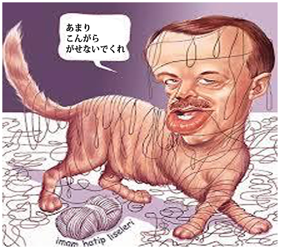 トルコの漫画家ムサ・カルトは、エルドアン・トルコ大統領（当時は首相）を猫に描き、「元首侮辱罪」を求刑された。