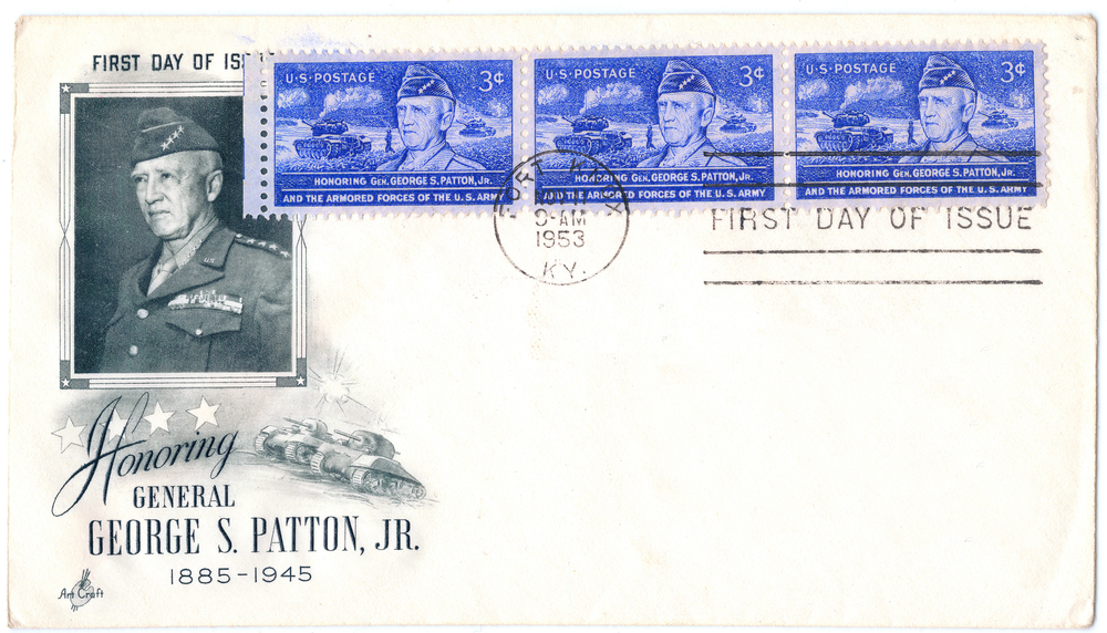 写真・図版 : 1953年にアメリカで発行されたパットンの記念切手　Arkady Mazor / Shutterstock.com
