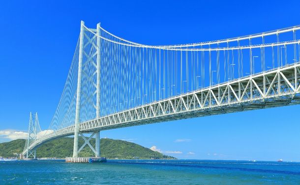 写真・図版 : 本州と淡路島を結ぶ世界最長の吊り橋　明石海峡大橋