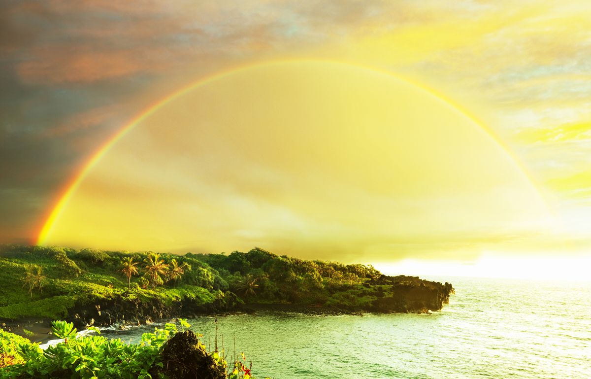 写真・図版 : ハワイ島の虹（Galyna Andrushko / Shutterstock.com）