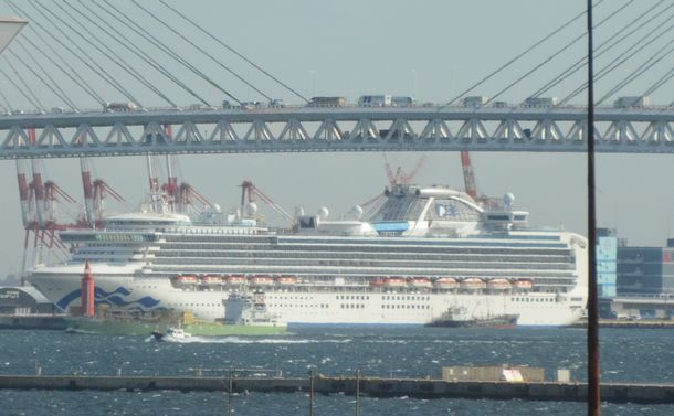 写真・図版 : 大黒ふ頭に着岸したダイヤモンド・プリンセス号＝2020年2月6日、横浜港