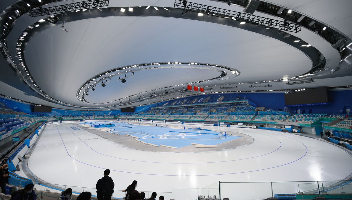 写真・図版 : 北京五輪会場の一つ、国家スピードスケート館＝2022年1月17日
