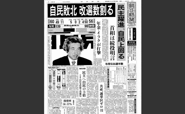 写真・図版 : 朝日新聞2004年7月12日朝刊1面