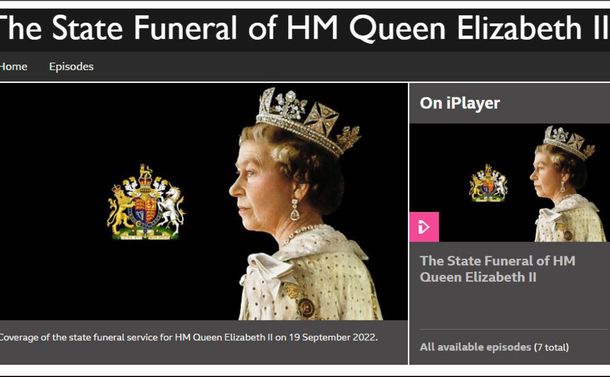 写真・図版 : エリザベス女王の国葬を多くの人がBBCのチャンネルで視聴した（BBCニュースのサイトから）